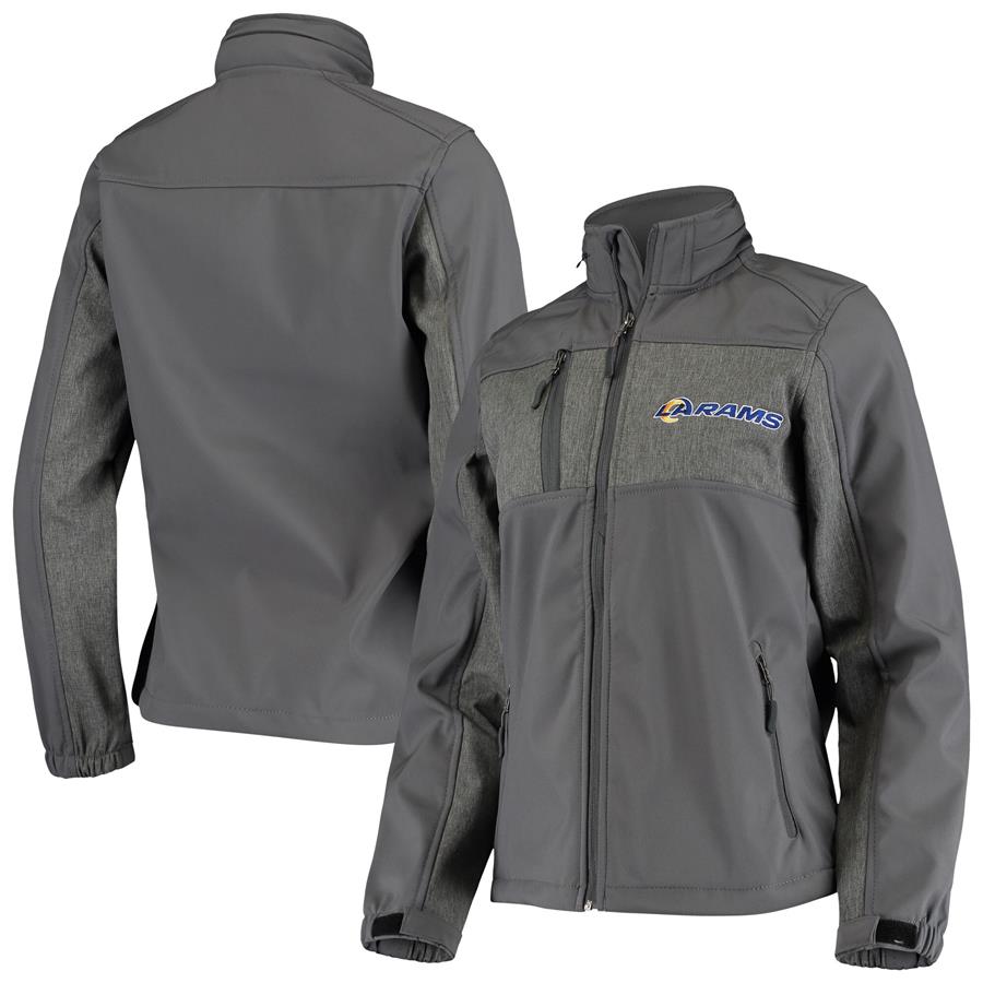 Los Angeles Rams Dunbrooke Women's Zephyr Softshell Full-Zip Jacket - Charcoal