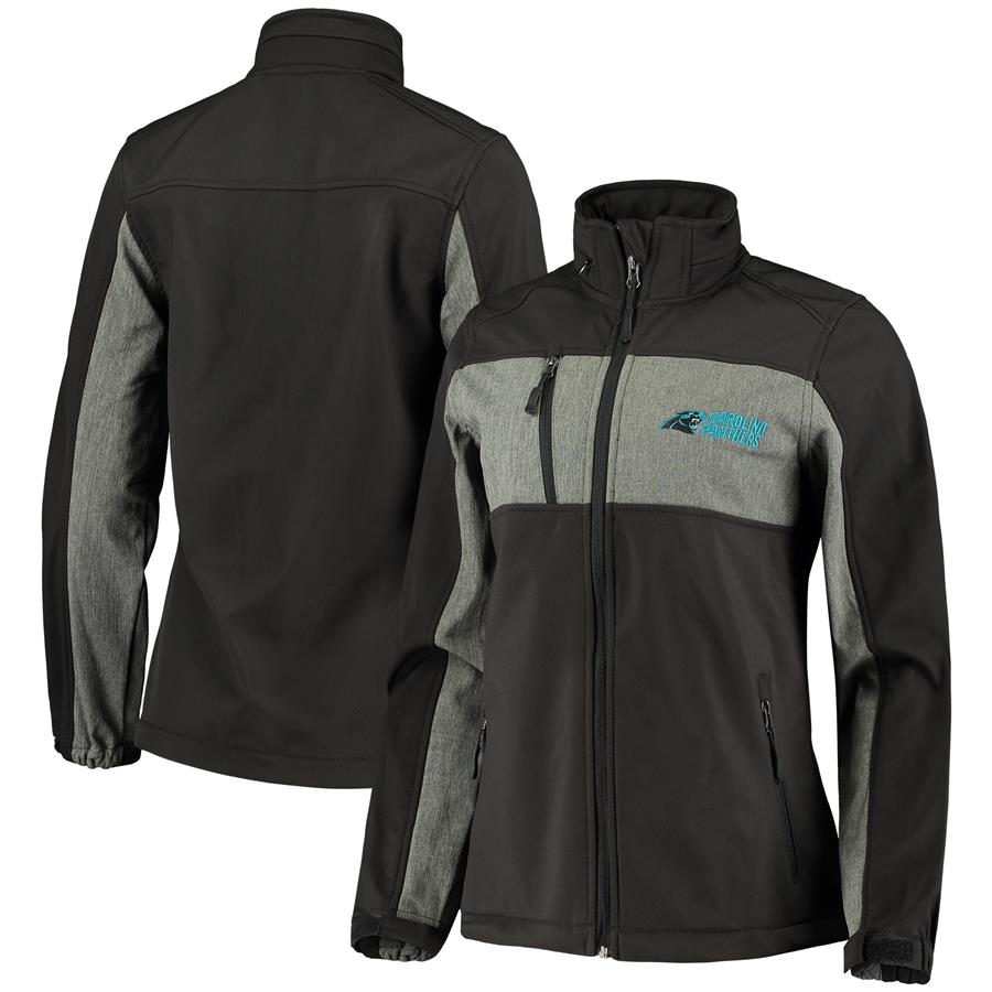 Carolina Panthers Dunbrooke Women's Zephyr Softshell Full-Zip Jacket - Black