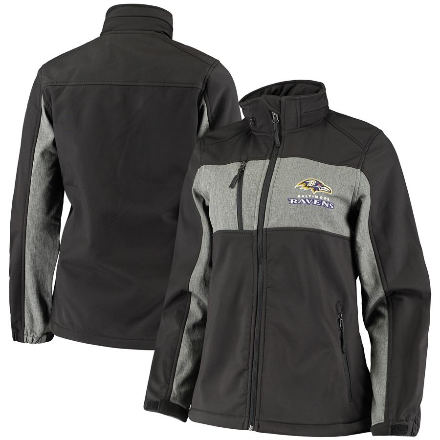 Baltimore Ravens Dunbrooke Women's Zephyr Softshell Full-Zip Jacket - Black