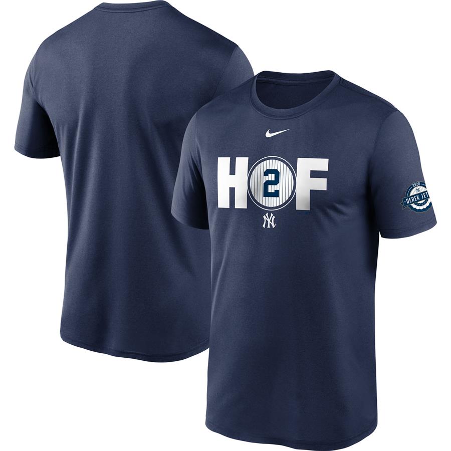 Derek Jeter New York Yankees Nike Hall of Fame Performance T-Shirt - Navy