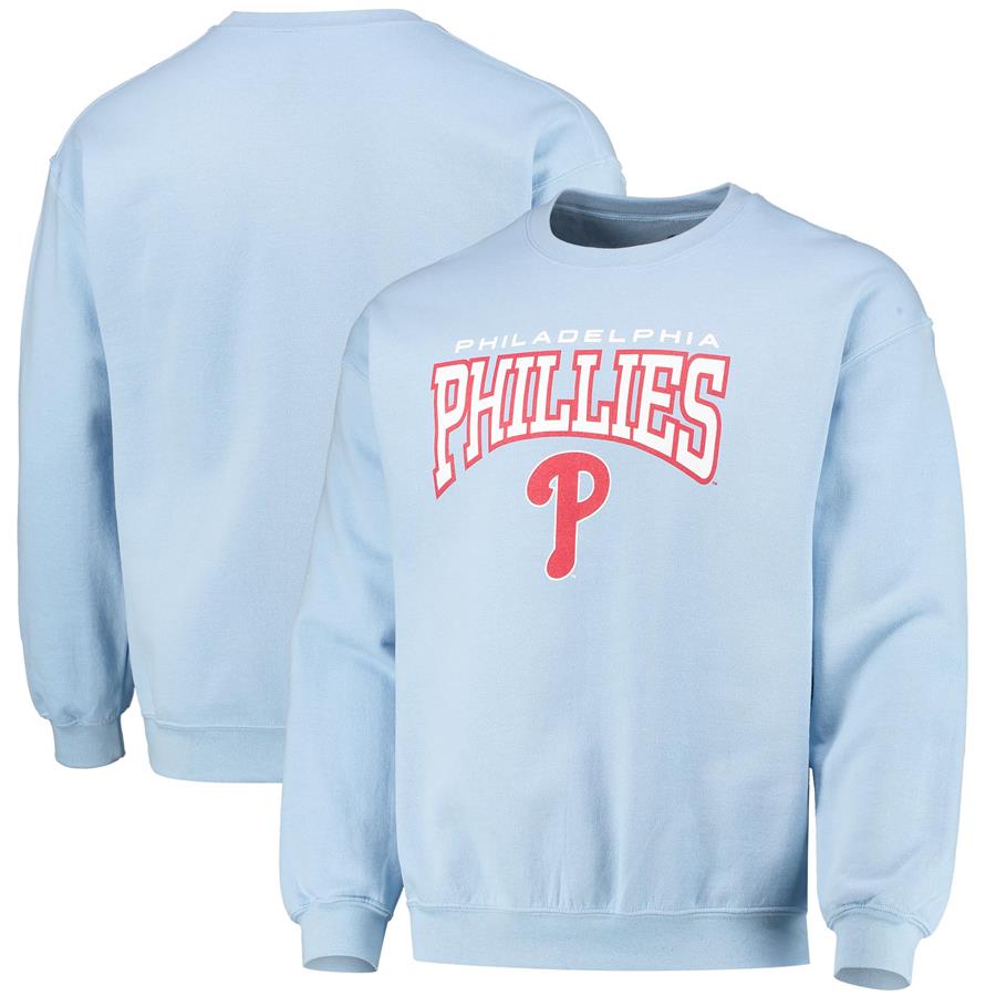 Philadelphia Phillies Stitches Team Pullover Sweatshirt - Light Blue