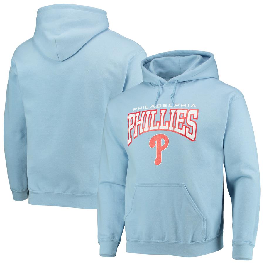 Philadelphia Phillies Stitches Team Logo Pullover Hoodie - Light Blue