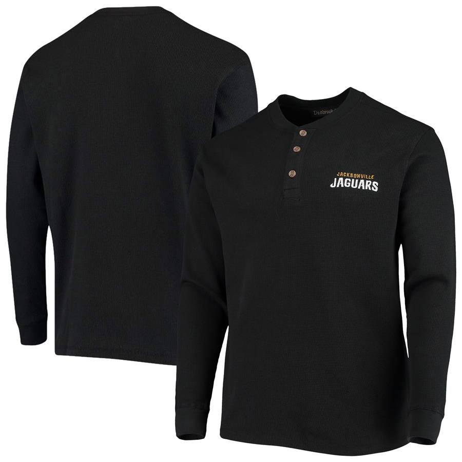 Jacksonville Jaguars Dunbrooke Logo Maverick Thermal Henley Long Sleeve T-Shirt - Black