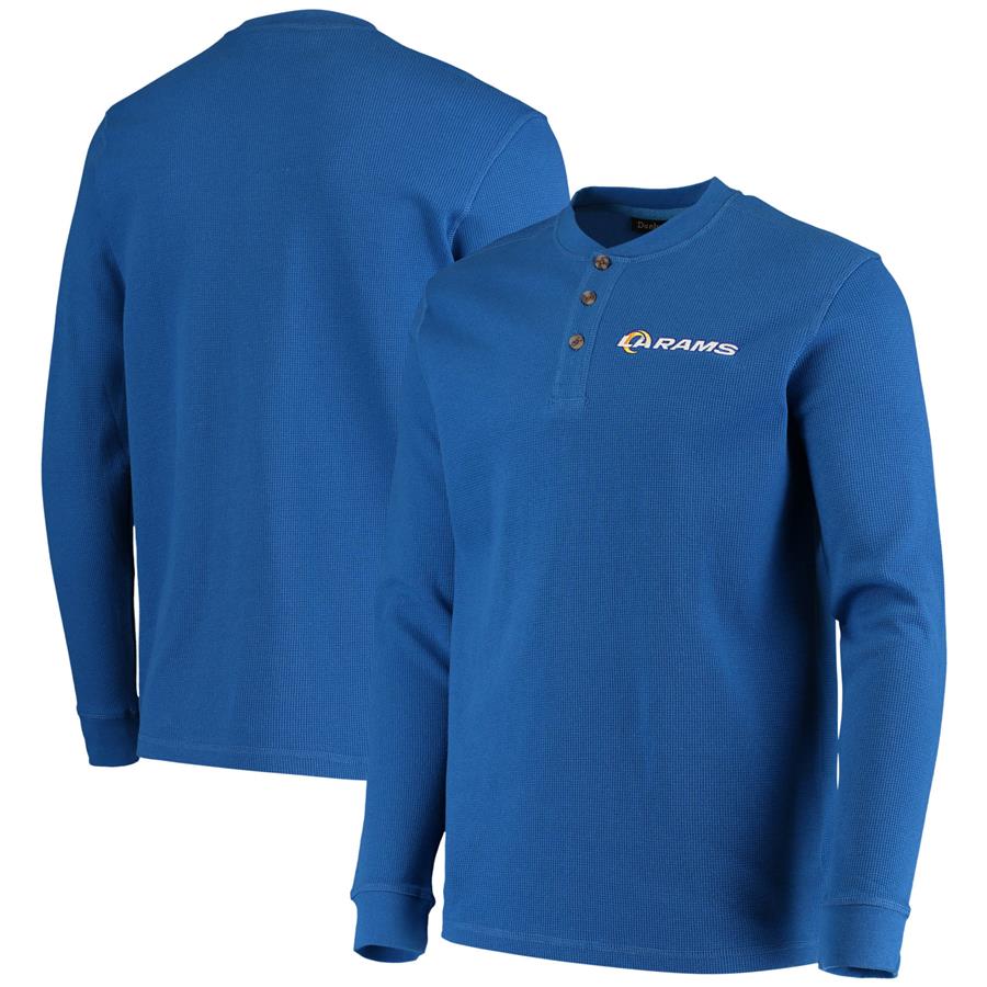 Los Angeles Rams Dunbrooke Logo Maverick Thermal Henley Long Sleeve T-Shirt - Royal