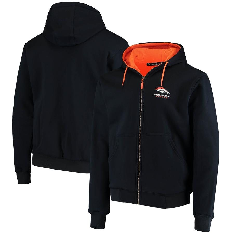 Denver Broncos Dunbrooke Craftsman Thermal-Lined Full-Zip Hoodie - Navy
