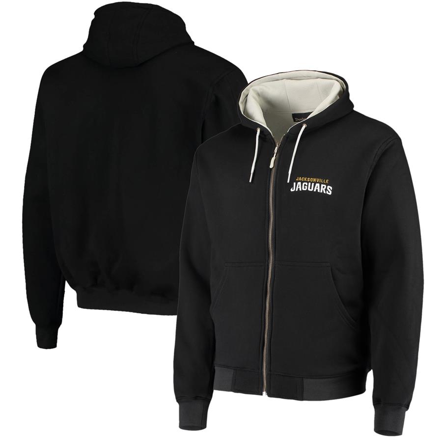 Jacksonville Jaguars Dunbrooke Craftsman Thermal-Lined Full-Zip Hoodie - Black