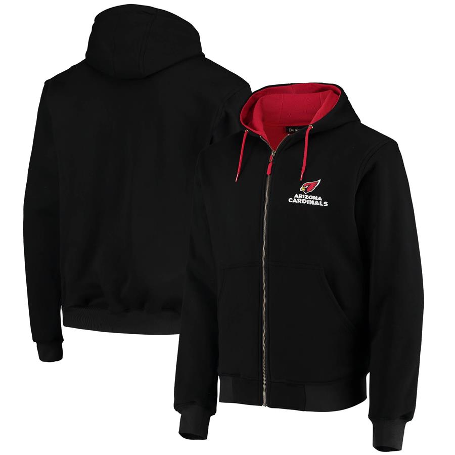 Arizona Cardinals Dunbrooke Craftsman Thermal-Lined Full-Zip Hoodie - Black