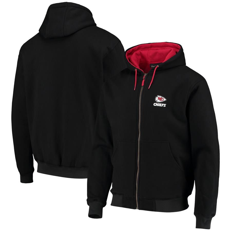 Kansas City Chiefs Dunbrooke Craftsman Thermal-Lined Full-Zip Hoodie - Black
