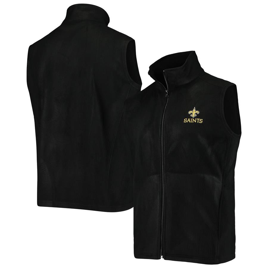 New Orleans Saints Houston Fleece Full-Zip Vest - Black