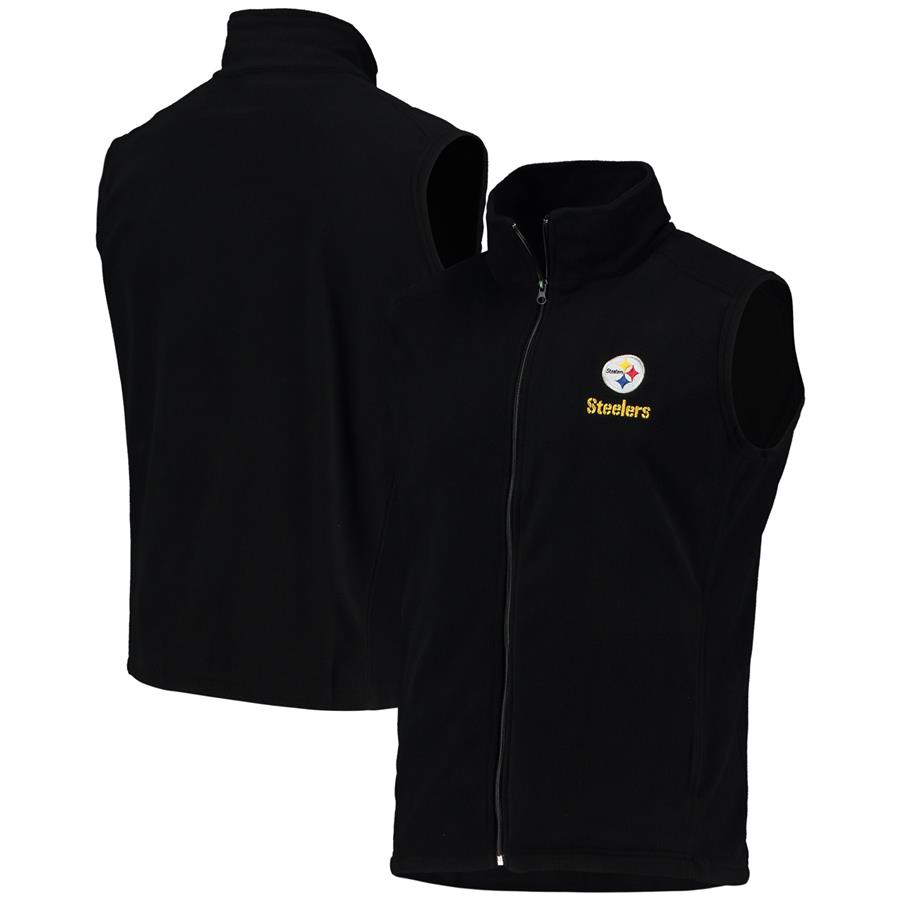 Pittsburgh Steelers Houston Fleece Full-Zip Vest - Black