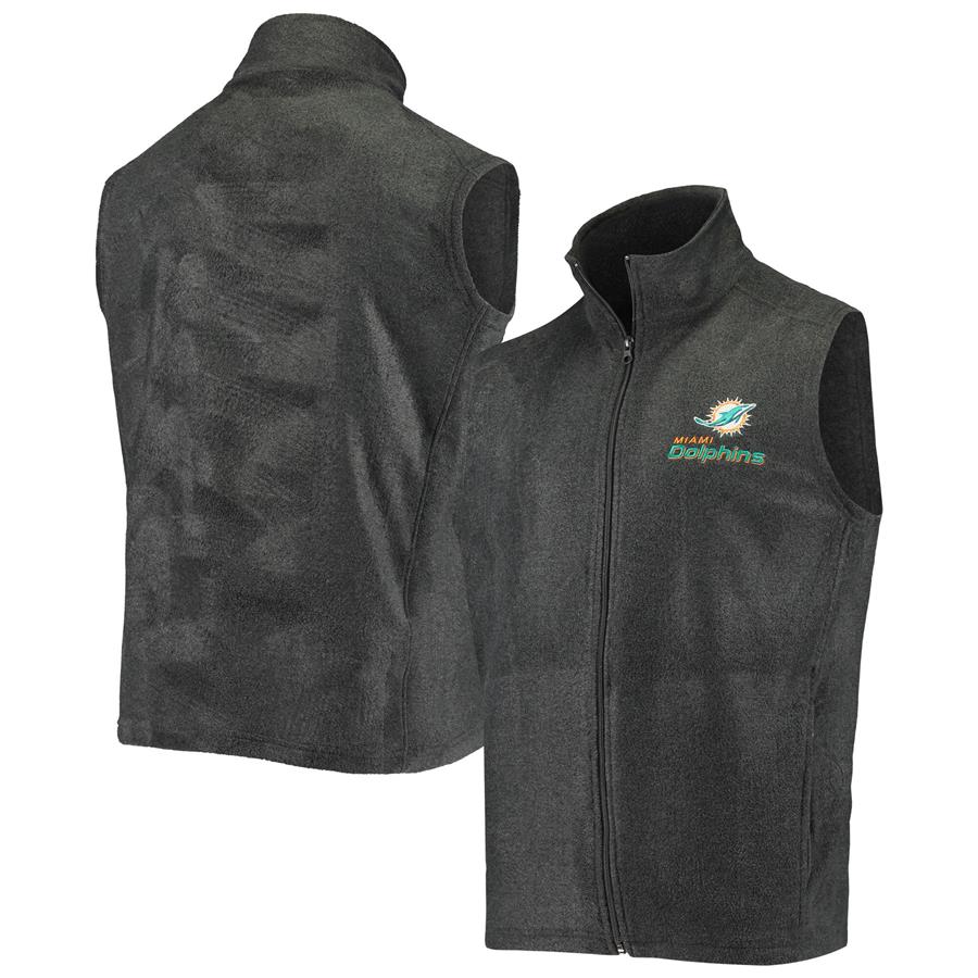 Miami Dolphins Houston Fleece Full-Zip Vest - Gray