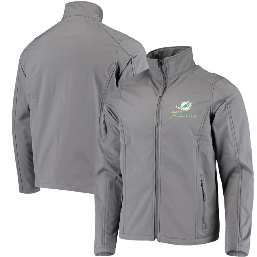 Miami Dolphins Dunbrooke Sonoma Softshell Full-Zip Jacket - Charcoal