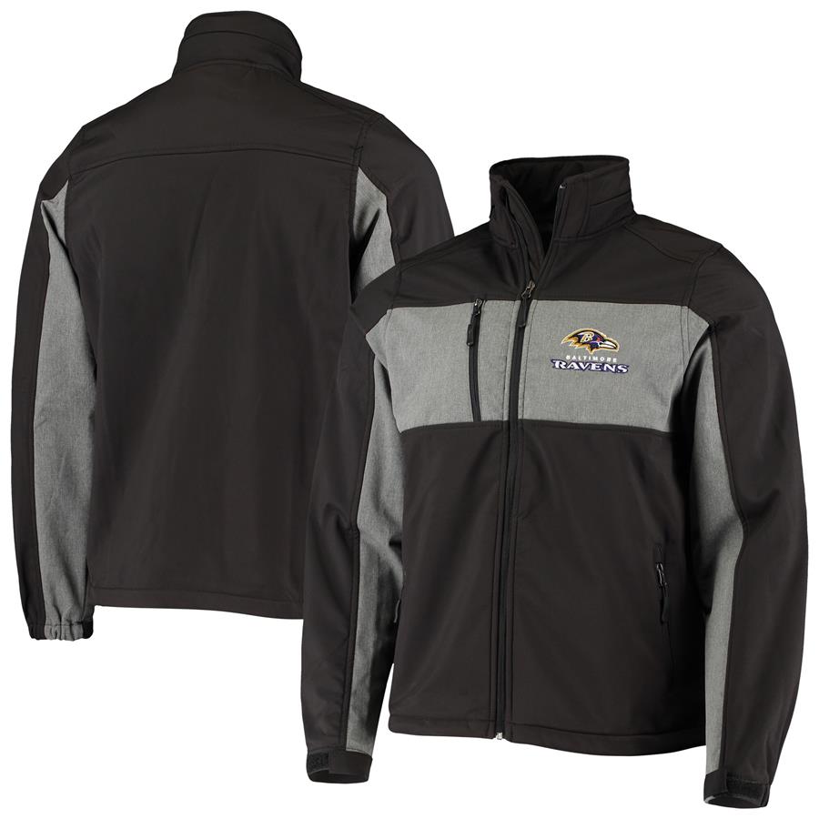 Baltimore Ravens Dunbrooke Circle Zephyr Softshell Full-Zip Jacket - Black