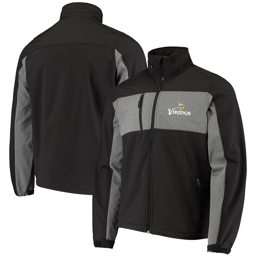 Minnesota Vikings Dunbrooke Circle Zephyr Softshell Full-Zip Jacket - Black