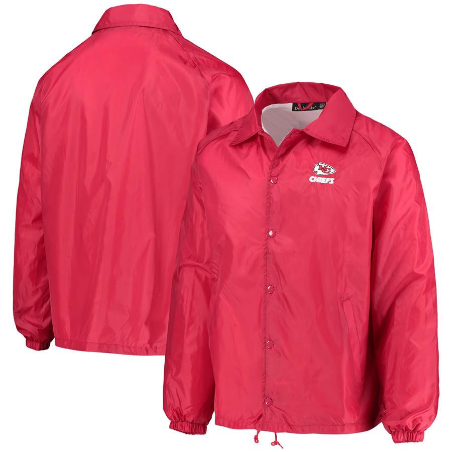 Kansas City Chiefs Coaches Classic Raglan Full-Snap Windbreaker Jacket - Red