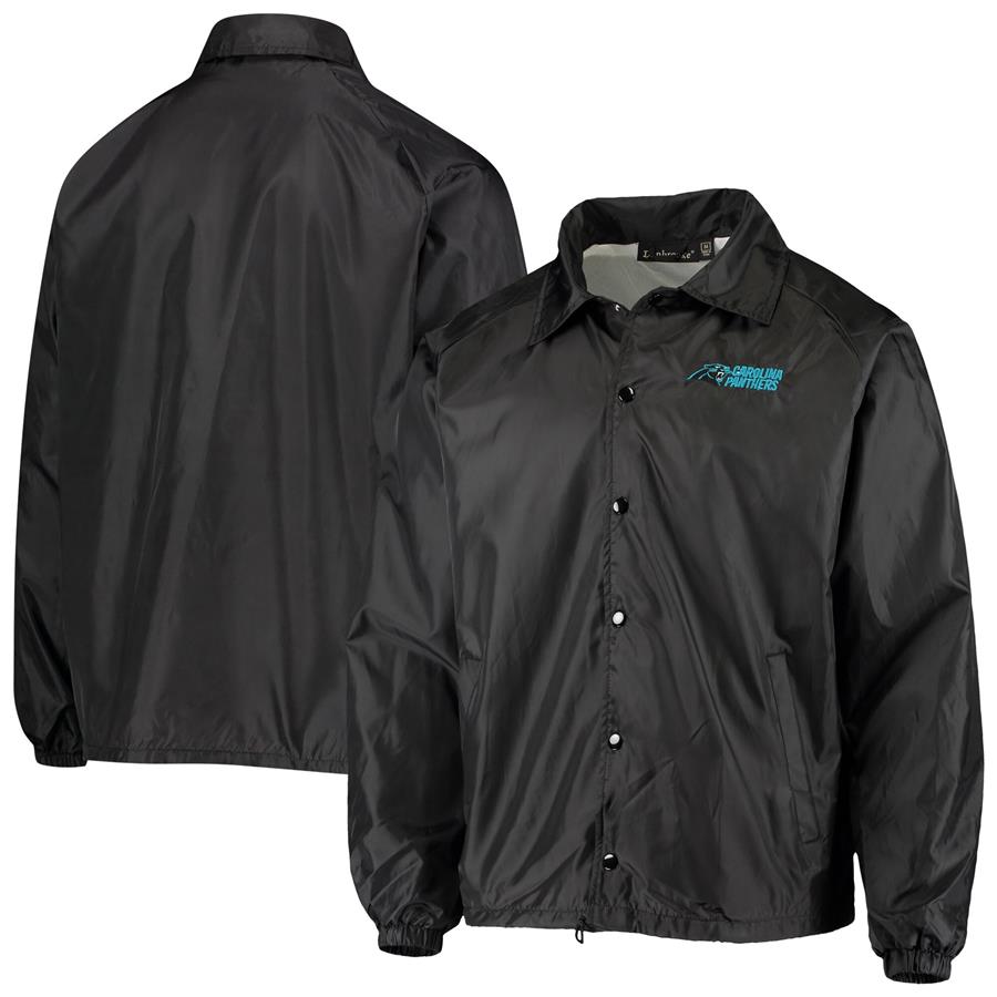 Ветровка Carolina Panthers Coaches Classic Raglan Full-Snap (чёрный)