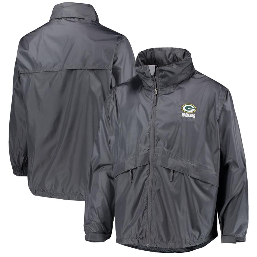Green Bay Packers Dunbrooke Circle Sportsman Waterproof Packable Full-Zip Jacket - Graphite
