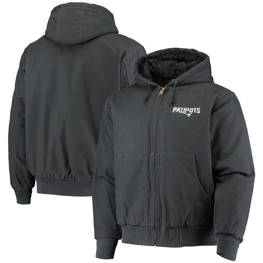 New England Patriots Dunbrooke Dakota Cotton Canvas Hooded Jacket - Navy