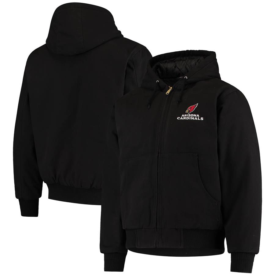 Arizona Cardinals Dunbrooke Dakota Cotton Canvas Hooded Jacket - Black