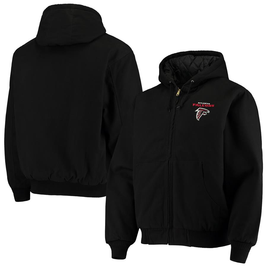 Atlanta Falcons Dunbrooke Dakota Cotton Canvas Hooded Jacket - Black