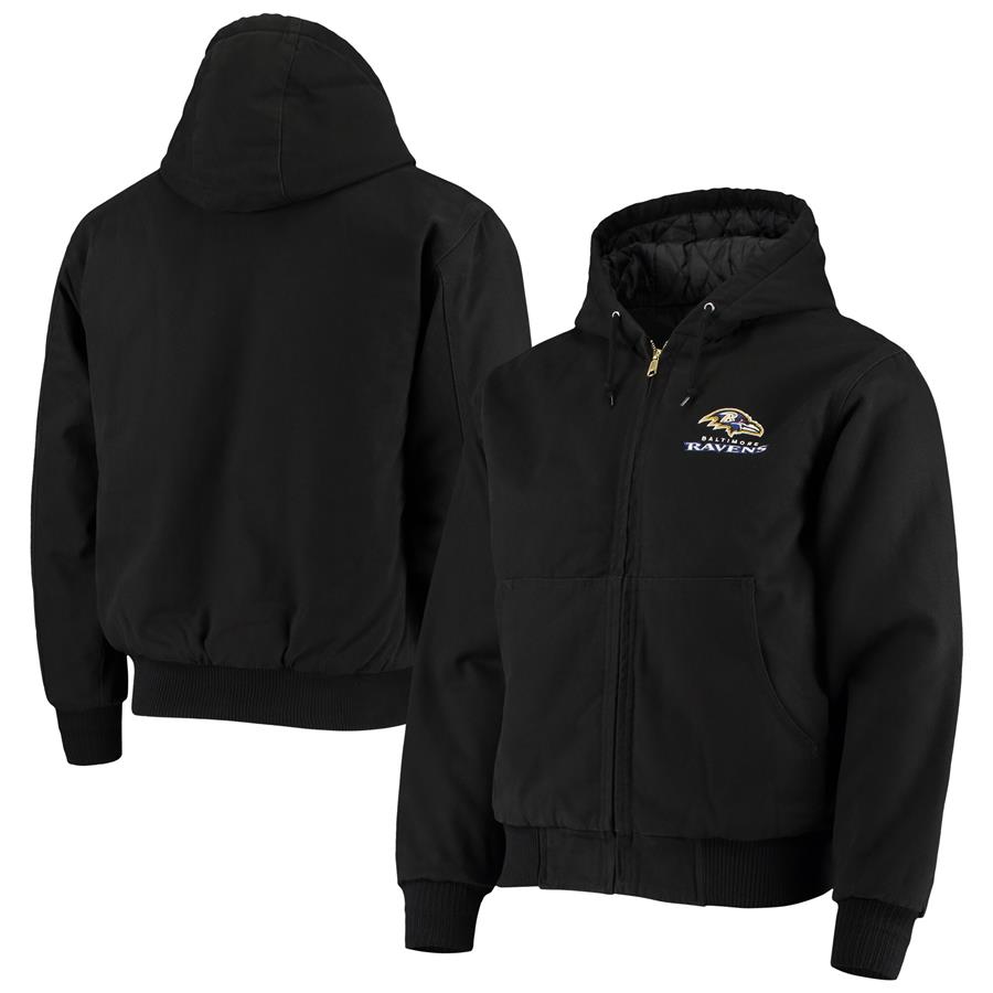 Baltimore Ravens Dunbrooke Dakota Cotton Canvas Hooded Jacket - Black