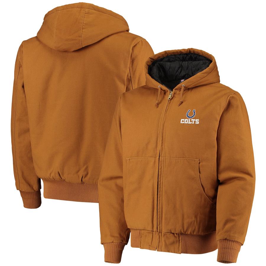 Indianapolis Colts Dunbrooke Dakota Cotton Canvas Hooded Jacket - Tan