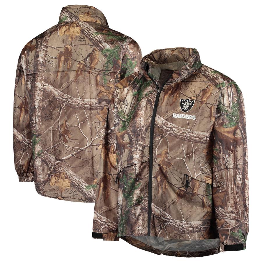 Las Vegas Raiders Dunbrooke Circle Sportsman Waterproof Packable Full-Zip Jacket - Realtree Camo