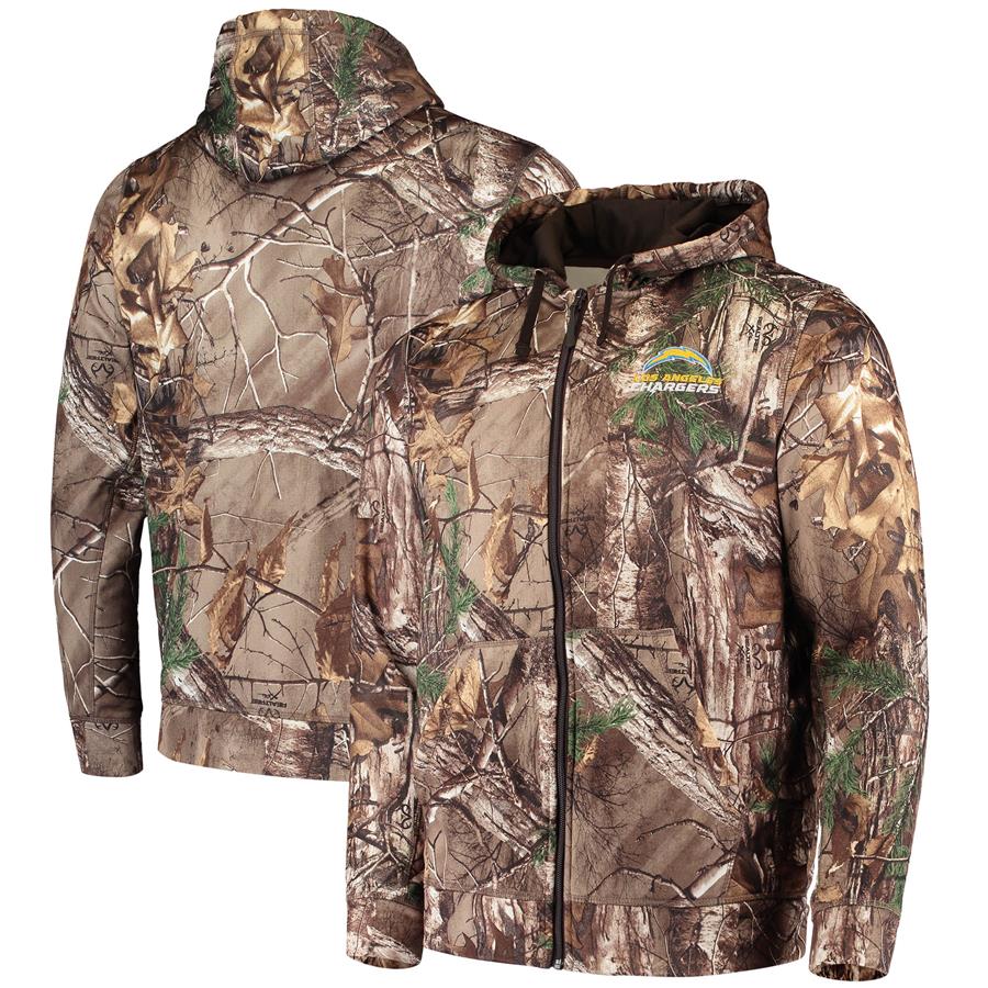 Худи на молнии Los Angeles Chargers Dunbrooke Trophy Tech Fleece (камуфляж Realtree)