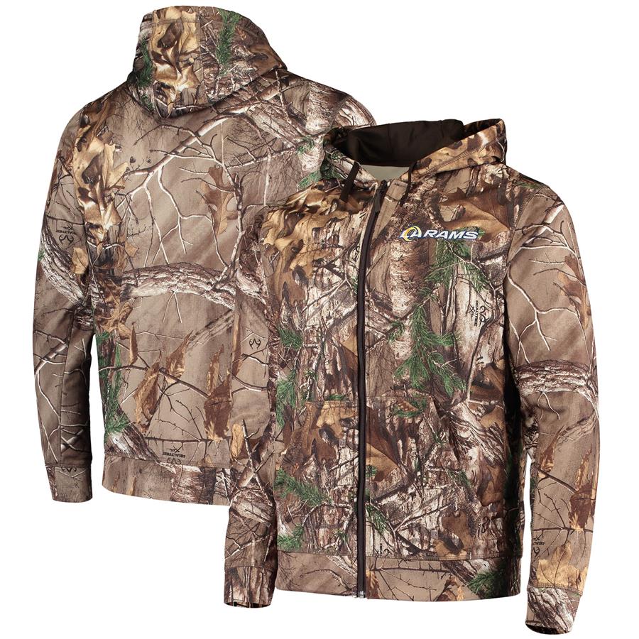 Los Angeles Rams Dunbrooke Trophy Tech Fleece Full-Zip Hoodie - Realtree Camo