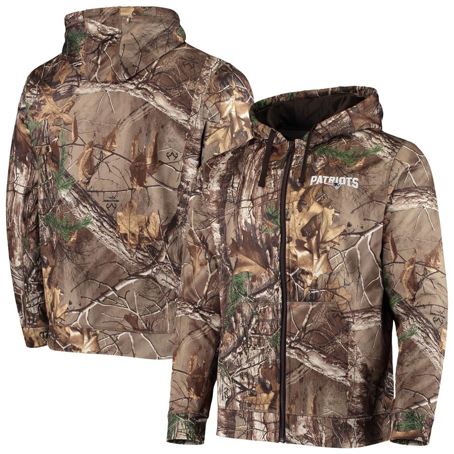 New England Patriots Dunbrooke Trophy Tech Fleece Full-Zip Hoodie - Realtree Camo