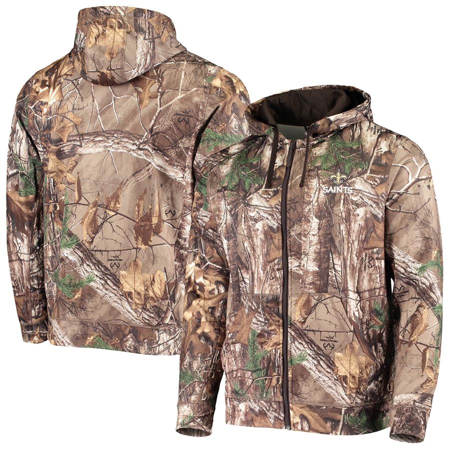 New Orleans Saints Dunbrooke Trophy Tech Fleece Full-Zip Hoodie - Realtree Camo