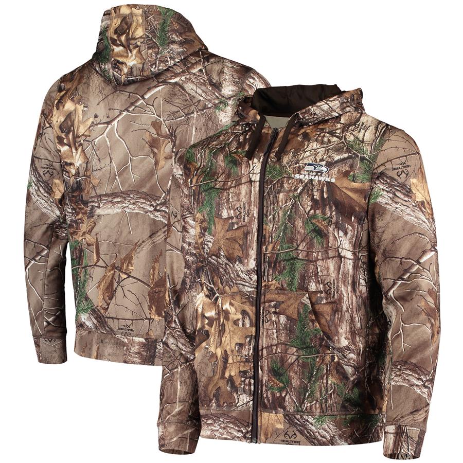 Seattle Seahawks Dunbrooke Trophy Tech Fleece Full-Zip Hoodie - Realtree Camo