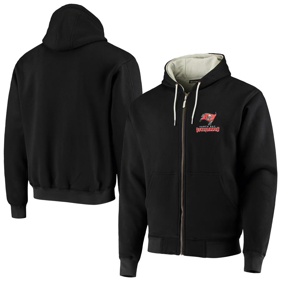 Tampa Bay Buccaneers Dunbrooke Craftsman Thermal-Lined Full-Zip Hoodie - Black