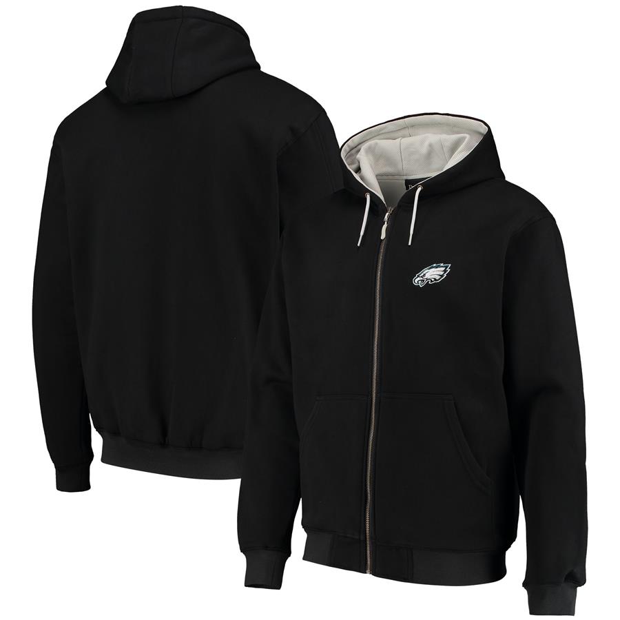 Philadelphia Eagles Dunbrooke Craftsman Thermal-Lined Full-Zip Hoodie - Black