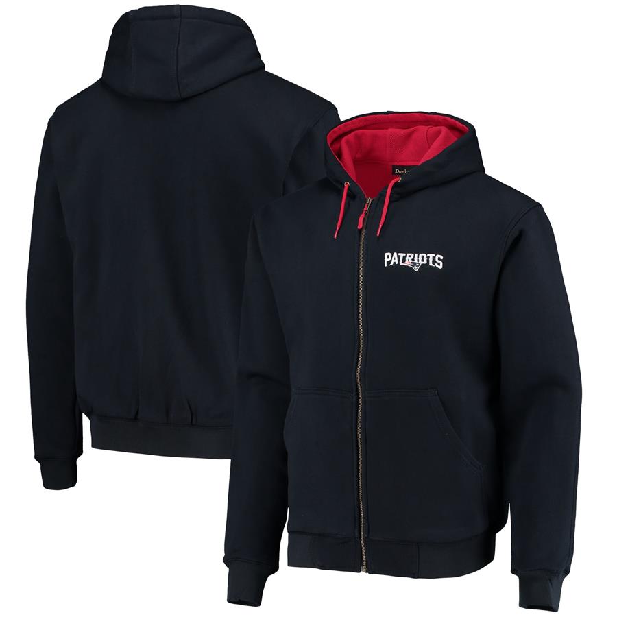 New England Patriots Dunbrooke Craftsman Thermal-Lined Full-Zip Hoodie - Navy