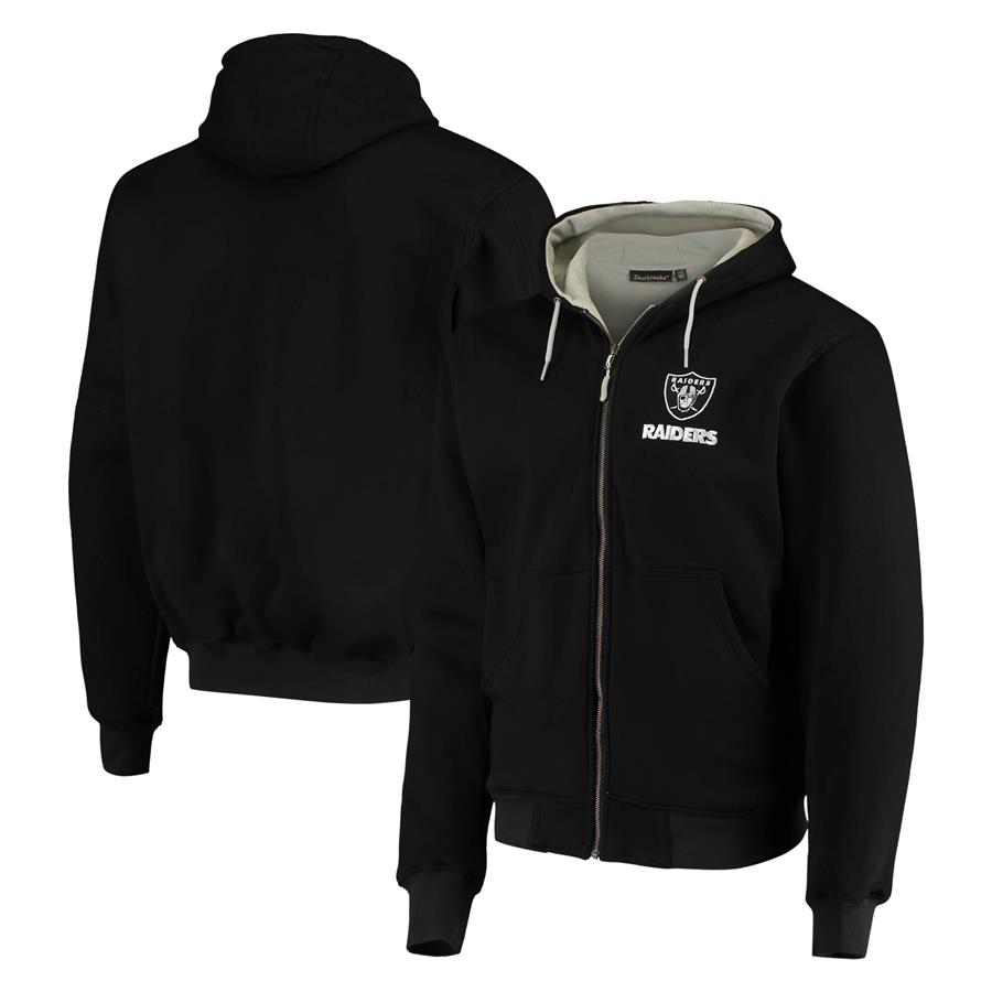 Las Vegas Raiders Dunbrooke Craftsman Thermal-Lined Full-Zip Hoodie - Black