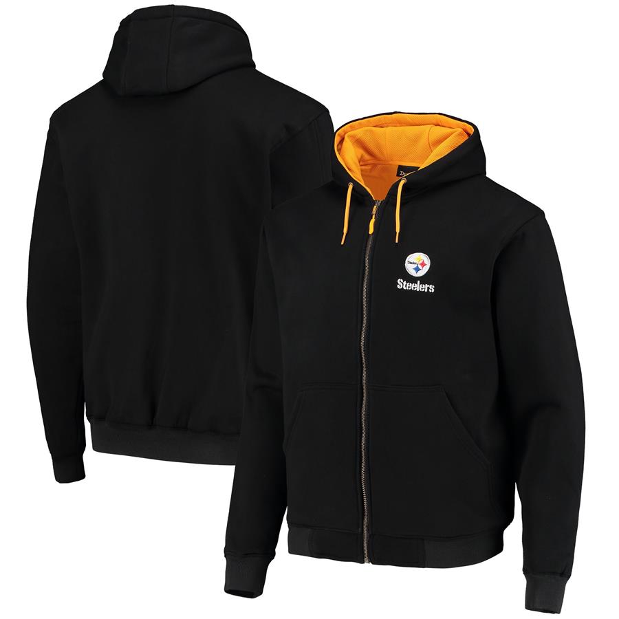 Pittsburgh Steelers Dunbrooke Craftsman Thermal-Lined Full-Zip Hoodie - Black