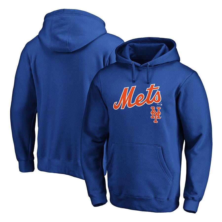 New York Mets Fanatics Branded Team Logo Lockup Pullover Hoodie - Royal