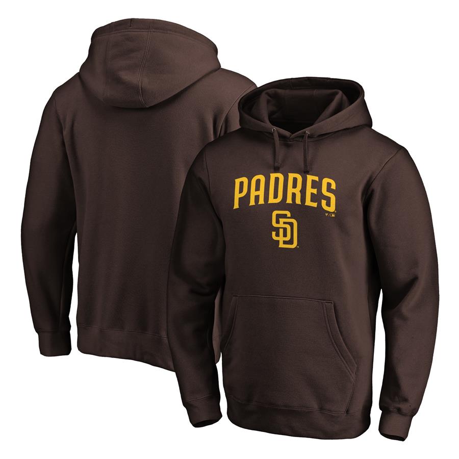 San Diego Padres Fanatics Branded Team Logo Lockup Pullover Hoodie - Brown