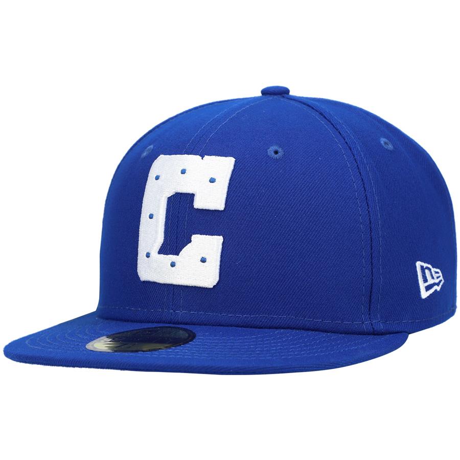 Indianapolis Colts Logo New Era Logo Omaha 59FIFTY Fitted Hat - Royal