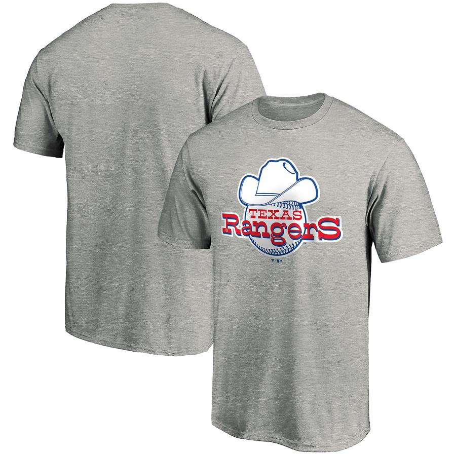 Texas Rangers Fanatics Branded Cooperstown Collection Forbes Team T-Shirt - Heathered Gray