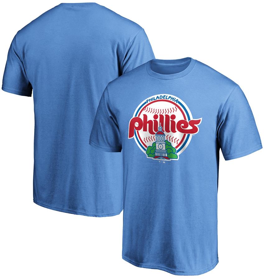 Philadelphia Phillies Fanatics Branded Cooperstown Collection Forbes Team T-Shirt - Light Blue