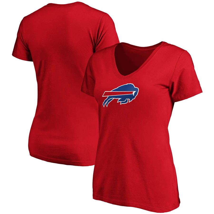 Buffalo Bills Fanatics Branded Women's Primary Logo V-Neck T-Shirt - Red