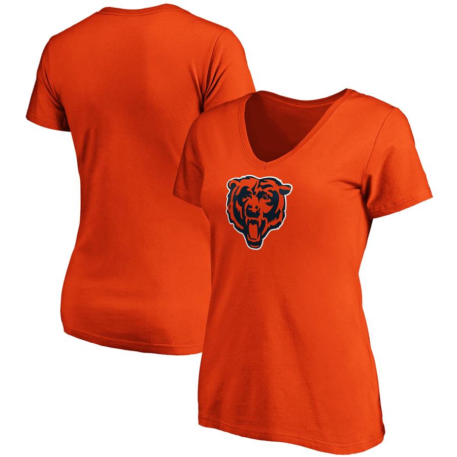 Chicago Bears Fanatics Branded Women's Primary Logo V-Neck T-Shirt - Orange