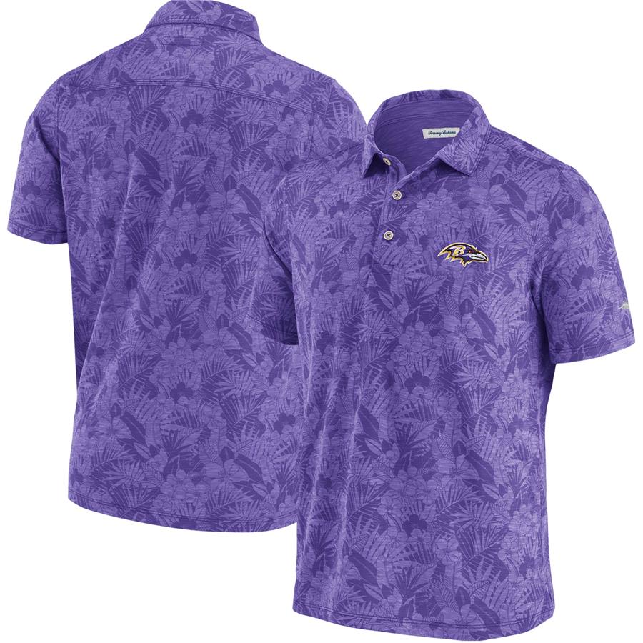 Baltimore Ravens Tommy Bahama Sport Palmetto Palms Polo - Purple