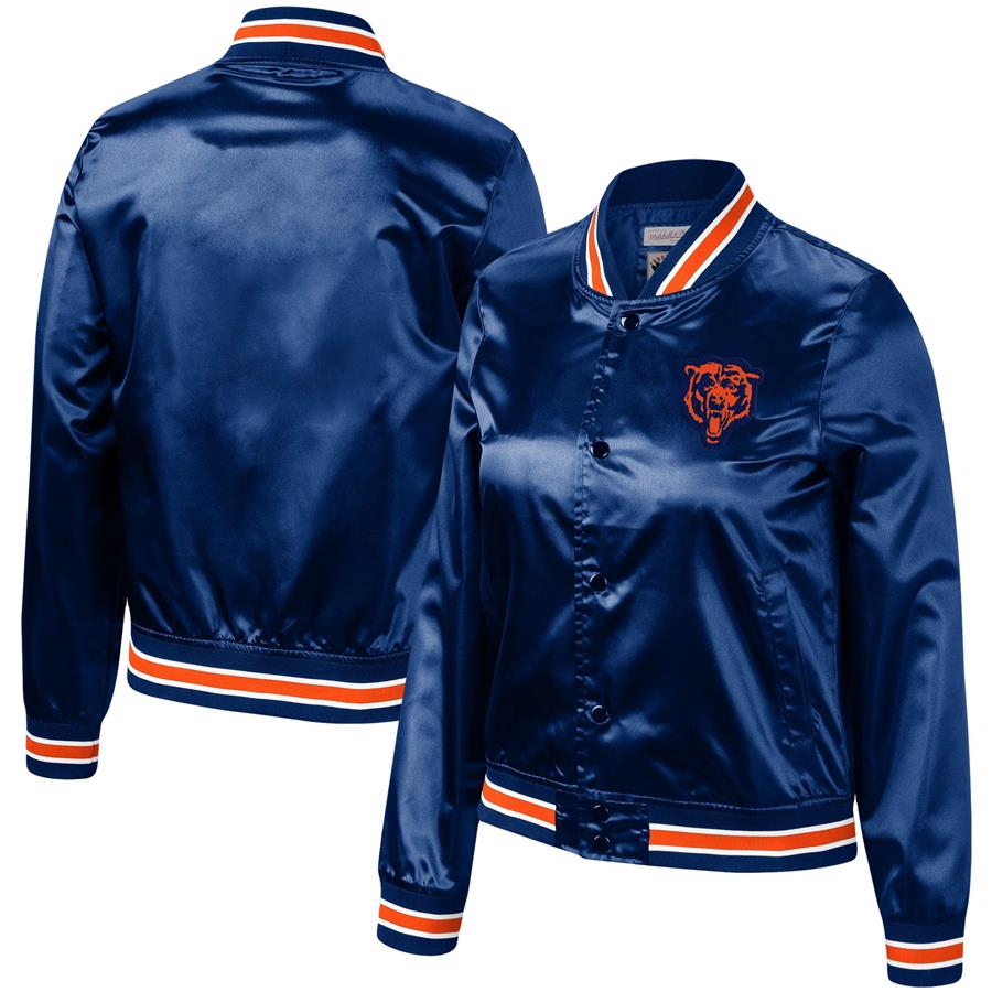 Chicago Bears Mitchell & Ness Women's Lightweight Full-Snap Jacket - Navy