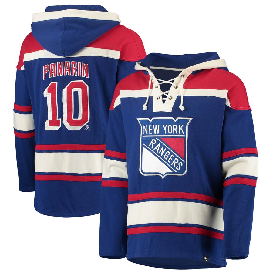 Artemi Panarin New York Rangers '47 Player Name & Number Lacer Pullover Hoodie - Blue