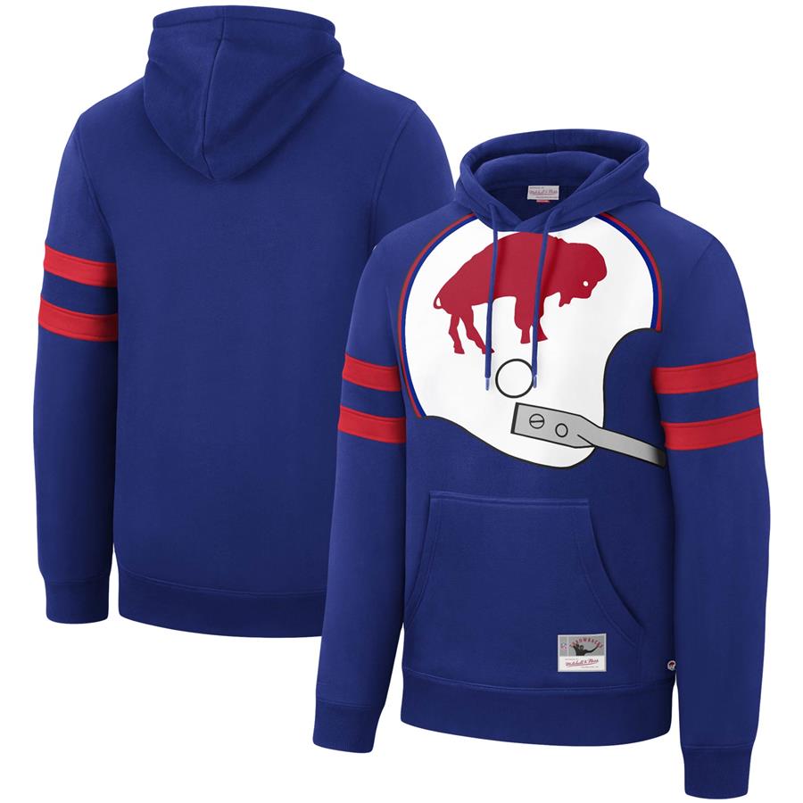 Buffalo Bills Mitchell & Ness Big Face Historic Logo Pullover Hoodie - Royal