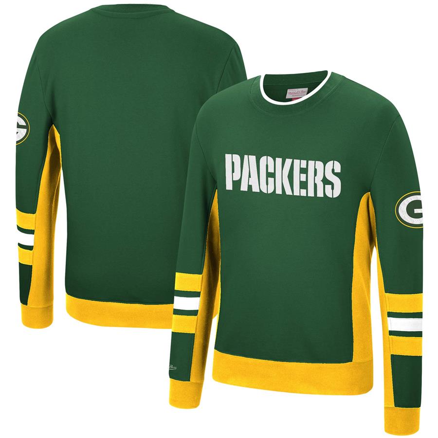 Green Bay Packers Mitchell & Ness Hometown Champs Pullover Sweater - Green