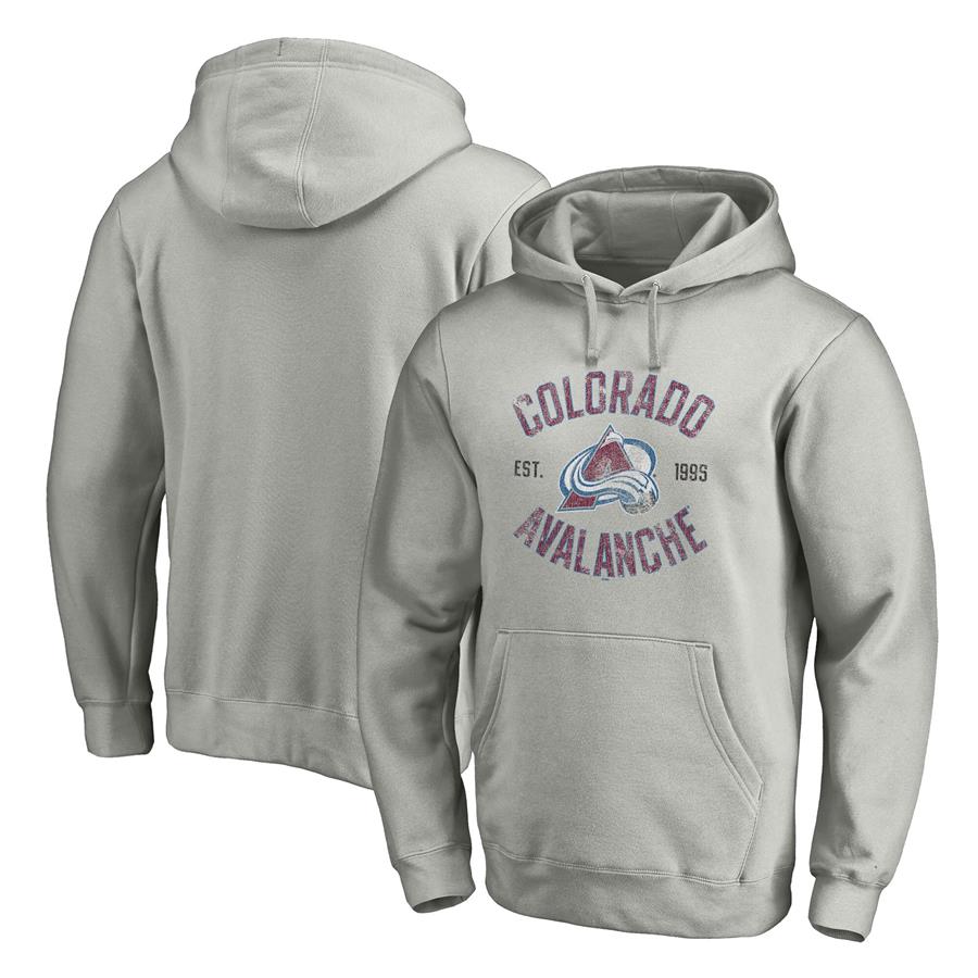 Colorado Avalanche Fanatics Branded Heritage Pullover Hoodie - Heathered Gray